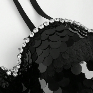 Sexy Corset Fish Scale Lentejuelas Camisolas Puntos <span class=keywords><strong>Brillantes</strong></span> Bustiers Bra Party Club Streetwear Lencería Look Trajes de escenario - Product Image 3