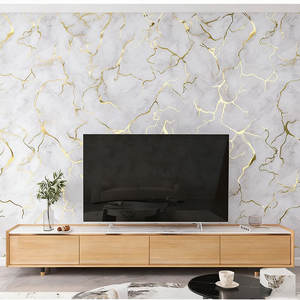 Rollo de papel tapiz autoadhesivo de azulejo estampado dorado, impermeable a prueba de humedad, perfecto para la redecoración del adorno de la sala de estar del baño - Product Image 1