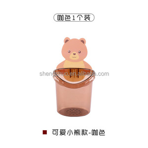 Soporte de pared para cepillos de dientes, estuche de plástico para almacenamiento de cepillos de dientes y pasta dental para niños, organizador de baño - Product Image 5