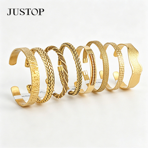 Bangles OEM/OEM custom waterproof stainless steel Gold plating Fashion Jewelry hypoallergenic supplies luxury bangles - Product Image 5