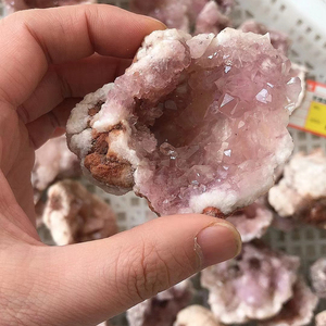 Wholesale High Quality <b>Crystal</b> Geode Natural Irregular Argentina Pink Amethyst Geode <b>Cluster</b> for Decoration - Product Image 4