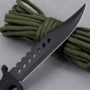 Couteau de chasse et de survie en acier inoxydable à lame fixe longue pour l'extérieur, avec poignée en caoutchouc, étui et <span class=keywords><strong>brise</strong></span>-vitre (OEM) - Offre Spéciale - Product Image 6