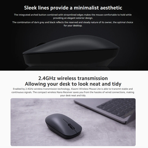 Đối với bản gốc Xiaomi Mi chuột không dây Lite 2.4G Trọng lượng nhẹ Chuột không dây 1000 <span class=keywords><strong>dpi</strong></span> cảm biến chính xác cho Windows 10 hoặc abovel - Product Image 3