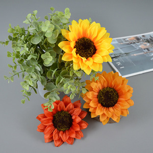Flores Artificiales de Girasol de Seda Dongchen Crafts, Decoración para el Hogar, Accesorios para Fotografía de Bodas, Variedades en Naranja, Rojo y Amarillo - Product Image 1