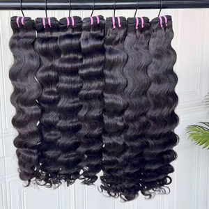 Extensions de cheveux humains naturels bruts du Cambodge, ondulés, alignés sur les cuticules, non traités, vente en gros - Product Image 2
