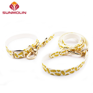 <span class=keywords><strong>Collar</strong></span> de perro impermeable con patrón personalizado, correa de cuero con textura de aleación de zinc, hebilla recubierta de silicona, pvc - Product Image 5