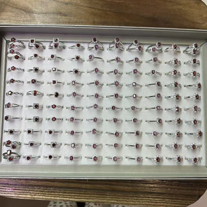 Hot bán thời trang đá quý tự nhiên nhẫn có thể điều chỉnh thạch anh tím Vòng trang sức larimar Vòng pha lê cho phụ nữ - Product Image 6