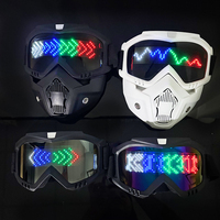 Lunettes lumineuses contrôlées par application Bluetooth, lunettes futuristes lumineuses, lunettes LED à texte personnalisable pour les fêtes, les spectacles sur scène, accessoires