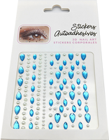 Visage gemmes auto-adhésif visage strass pour maquillage Festival visage bijoux bâton sur perles cheveux gemmes perle strass autocollants