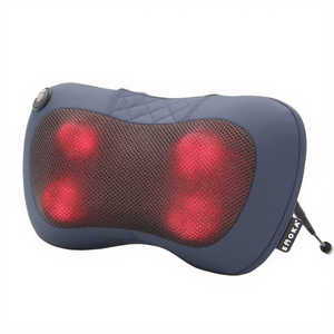 Masseur chauffant pour le cou avec pétrissage rotatif 4D, coussin ergonomique en velours doux pour soulager les douleurs musculaires, oreiller de massage portable - Product Image 1