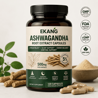 Capsules d'extrait de racine d'Ashwagandha CGMP de notre usine américaine – Complément Herbal à Marque Blanche Qualité Alimentaire pour Adultes – Soulagement du Stress, Sommeil et Énergie