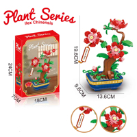 Blocs de construction en plastique DIY, puzzles 3D, modèle de fleur, kit de construction de jouets, cadeau de la Saint-Valentin, fleur éternelle, pot immortel