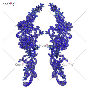 Nhà Máy Bán buôn số lượng nhỏ cặp hoặc đơn handmade cho Bridal Wedding Dress đính cườm vạt áo vá Rhinestone đính - Product Image 6