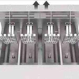 Friteuses électriques ouvertes industrielles à écran tactile 4 pots 4 paniers avec dispositif de filtre à huile automatique pour poulet frit - Product Image 3