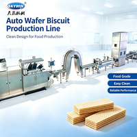 Ligne de production entièrement automatique de gaufrettes en acier inoxydable de qualité alimentaire avec une production de 90 kg, 150 kg, 250 kg, 350 kg, 450 kg