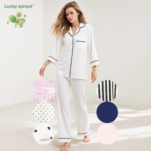 <span class=keywords><strong>Pigiama</strong></span> da <span class=keywords><strong>Donna</strong></span> Personalizzato in Seta <span class=keywords><strong>con</strong></span> Maniche Lunghe e Pantaloni <span class=keywords><strong>con</strong></span> <span class=keywords><strong>Bottoni</strong></span>, Set di <span class=keywords><strong>Pigiama</strong></span> in Diverse Colori e Taglie - Product Image 1