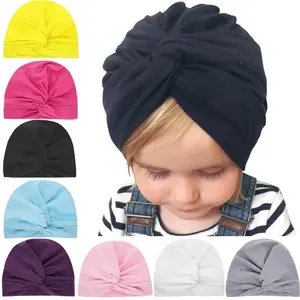 Popular Newborn Baby Hair accessories 8 colors Knot India Hat Children Baby Turban Head Cap