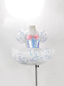 Robe de <span class=keywords><strong>tutu</strong></span> de ballet pour enfants, <span class=keywords><strong>multicolore</strong></span>, pas cher, jupe de ballerine moelleuse, jupe de gâteau, pour les tout-petits, entraînement de compétition, en stock, 100% polyester, LOGO - Product Image 3