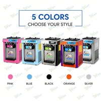 Machine à glace molle commerciale WICE 20L 22L 3 saveurs en acier inoxydable – Machine à glace molle professionnelle pour magasin