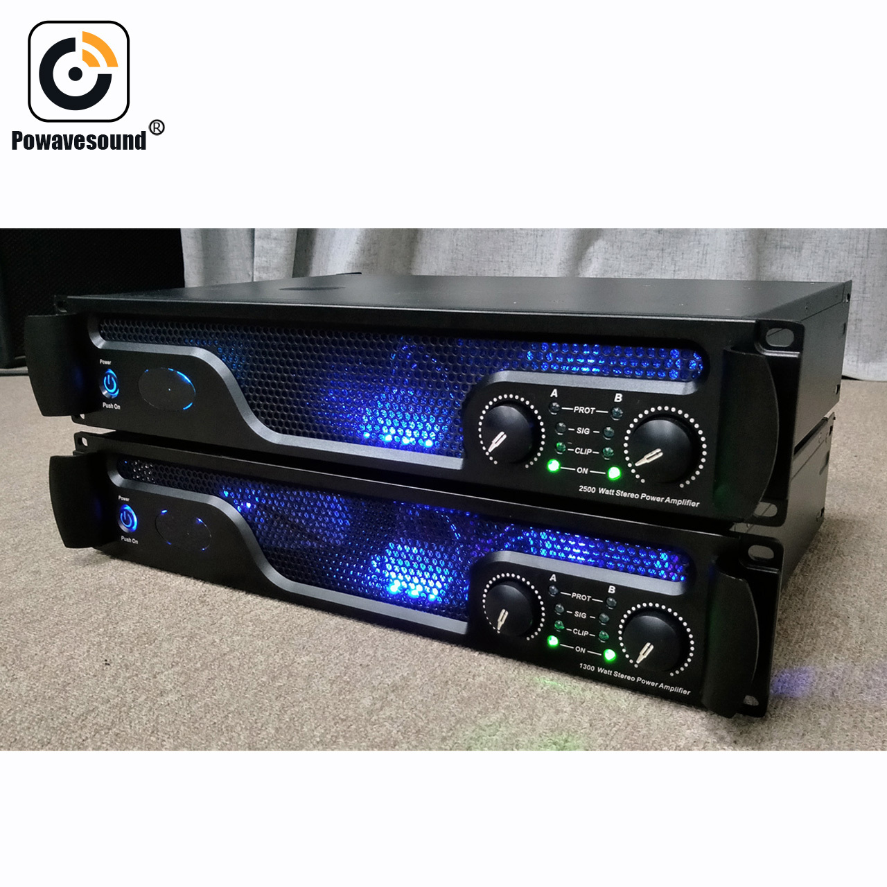 DJクラブラックパワーアンプPowavesound 600Wナイトバースピーカー 