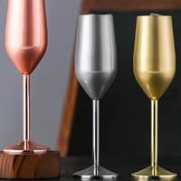Meilleure vente, plaqué cuivre de couleur personnalisée, gobelet en métal, verre à vin 250ml en acier inoxydable, verre à Champagne, flûte