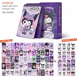 6 Designs 92 Stück/Beutel My Melody Anime Lomo Karten Fotopapier niedliche HD Katze Kuromi Farbdruck doppelseitige kollektive Postkarten