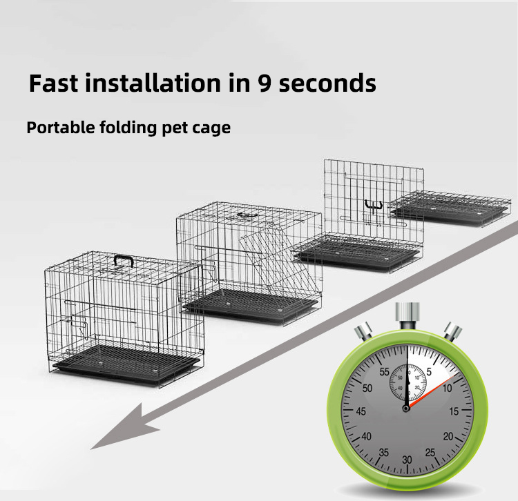 Manufacturer Wholesale removable Black Metal Pet Dog Crate Durable Outdoor Large Folding Dog Cage for sale