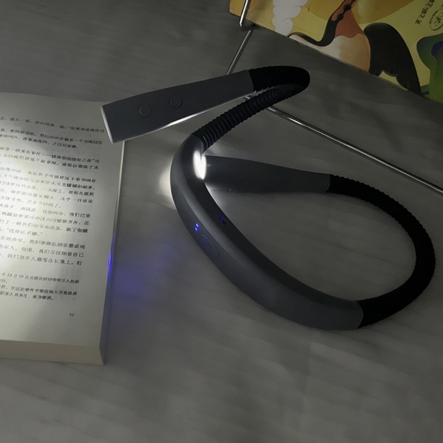 OEM Hands-free Adjustable Flexible Gooseneck Wrap Wearable Neck Lamp LED Clip-on Rechargeable Neck Reading Light