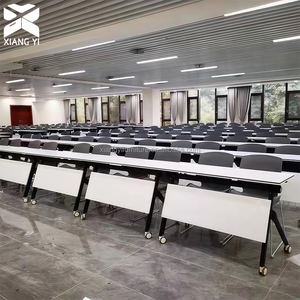 Meubles de bureau commerciaux modernes en bois portables, bureau modulaire, <span class=keywords><strong>table</strong></span> pliante, pieds en métal, salles de <span class=keywords><strong>réunion</strong></span>, <span class=keywords><strong>table</strong></span> de conférence pliable - Product Image 4