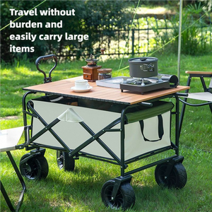 Groothandel opvouwbare transportkar, aanpasbaar OEM kampeerbagagekar met wielen voor wandelen, picknick en strandtransport. - Product Image 5
