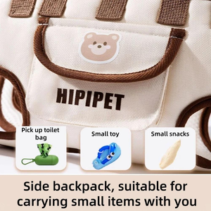 Mochila Porta Mascotas Multifuncional Transpirable con Correa de Tracción, Bolso de Transporte para Perros y Gatos, Tipo Bandolera - Product Image 3