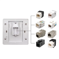Ports simples Cat5e Cat6 Utp 86 Type plaque frontale réseau plaque murale 1 port 86 panneau de prise Rj45