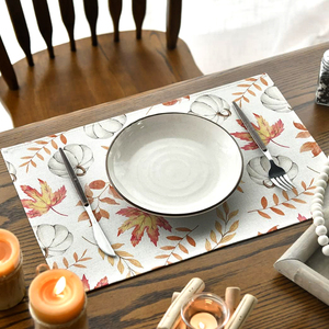 STARUNK, venta al por mayor, manteles individuales de Halloween, decoración de mesa de cocina, manteles individuales de calabaza de feliz Halloween para mesa de comedor - Product Image 2