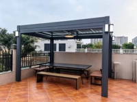 Pergola à lames orientables en aluminium de 36 m, directement de l'usine, avec toit rigide réglable, gazebo de jardin en métal, anti-rongeurs, revêtement poudré