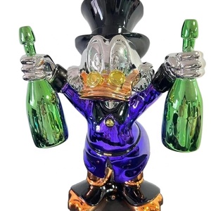 Sculpture de canard abstraite en résine artistique colorée pour modèle chromé poli, <span class=keywords><strong>d</strong></span>écoration de <span class=keywords><strong>jardin</strong></span> et de maison, résistante à l'eau et à la corrosion - Product Image 2