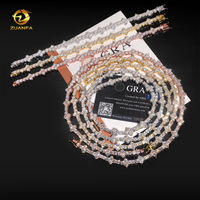 Bracelet Chaîne Tennis Moissanite Mini Croix 3mm 4mm Bijoux Hip Hop Argent 925 Iced Out Collier Chaîne Tennis pour Hommes et Femmes