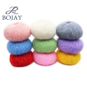 Bojay New Yarn DIY Hand Knitting Mohair Style Brush Yarn Super soft and Fluffy Crochet 50g Ball Yarn 7s/1