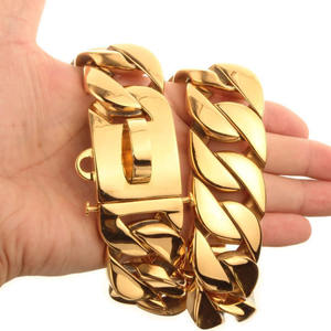 <span class=keywords><strong>Collar</strong></span> de perro cadena cubana de acero inoxidable chapado en oro de 18 quilates de lujo de 32mm DISEÑO DE <span class=keywords><strong>Rottweiler</strong></span> grande con impresión de logotipo personalizado - Product Image 4