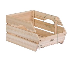 Cesta de almacenamiento de madera rectangular con asa para cocina, caja para guardar frutas y verduras - Product Image 1