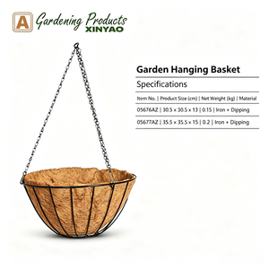 Elegante zwarte dunne draad hangende mand met platte bodem, rond ijzeren frame, PE-gecoate, roestvrij, weerbestendig, heavy-duty voor patio, balkon en tuin. - Product Image 4