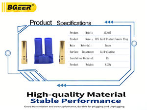 موصل طاقة ذهبي مطلي من النحاس النقي BGEER EC5 5 مم ذكر/أنثى لأنظمة الطاقة في الطائرات بدون طيار وأنظمة الطاقة في الطائرات التحكم عن بعد - Product Image 4