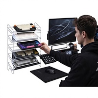 Présentoir à bijoux multicouche en acrylique transparent, support de rangement portable, étagères personnalisables de 3 mm, autoportant, montage facile