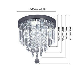 Luminaires de plafond LED en cristal K9 en acier inoxydable de luxe moderne pour salon, cuisine, chambre à coucher - Product Image 3