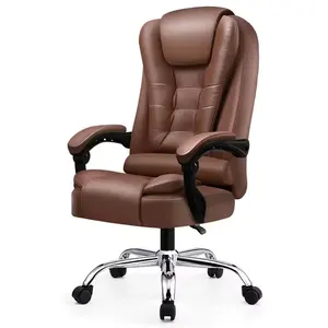 High Back Ergonomic Office Chair Comfortable Black Swivel Boss Chair with Lumbar Support Modern Design Metal and PVC Fabric