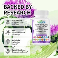 Cápsulas de Complejo de Cardo Mariano, NAC, TUDCA, Alcachofa, Remolacha y Diente de León de Marca Privada OEM, Suplemento Herbal para la Salud del Hígado, Vegano para Adultos