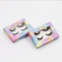 Boîte de papier pour cils personnalisée avec fenêtre transparente Boîte d'emballage en carton pour cils de vison 3D Boîte de présentation avec logo