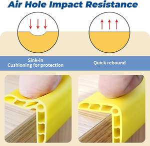 Bande de protection d'angle en forme de L robuste, anti-collision, en PVC/caoutchouc souple, protection de bord de mur, bande de sécurité autocollante - Product Image 3