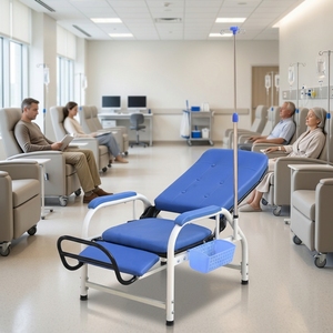 Poltrona per Sala d'Attesa Ospedaliera, Sedia per Trasfusione con Pedale, Completamente Reclinabile per Infusioni a Lungo Termine - Product Image 6