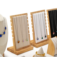 Support à bijoux en bois de bambou personnalisé Sundo, présentoir pour bracelets, colliers et bagues avec ensemble de présentoirs de comptoir pour usage en magasin