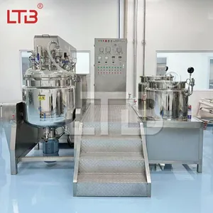 Type Industrial Blending Cosmetic Cream Toothpaste Making Machine Homogenizer Vacuum Emulsifying Mixer Agitator Reactor